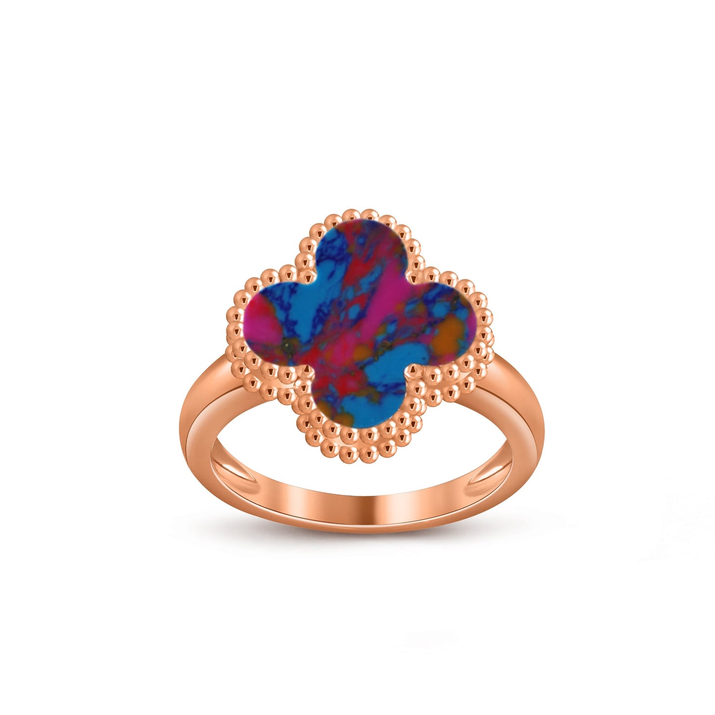 [Leaves]LUCKY CLOVER VINTAGE ROSE GOLD RING COLLECTION