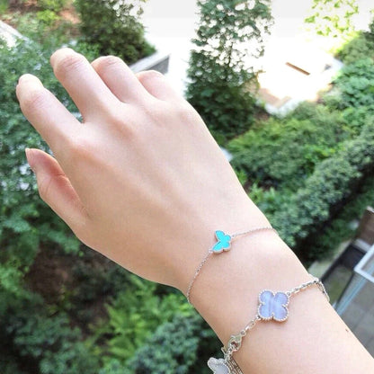 [Leaves]BUTTERFLY TURQUOISE BUTTERFLY BRACELET SILVER