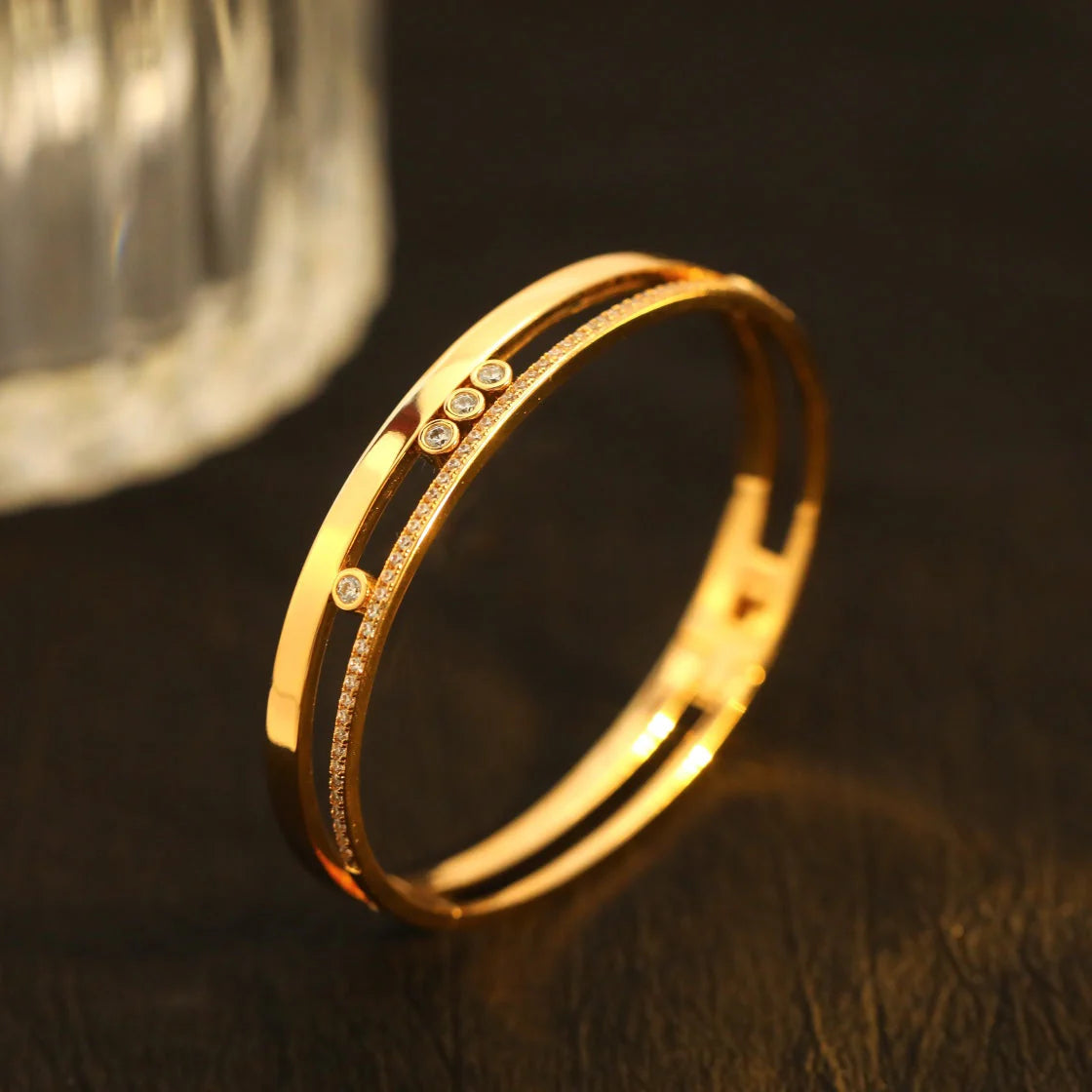 [Leaves]Move Romane Diamond Bangle Bracelet