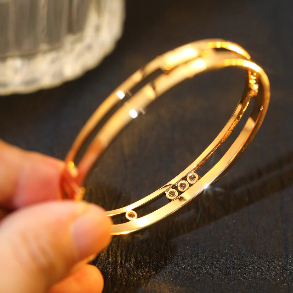 [Leaves]Move Romane Diamond Bangle Bracelet