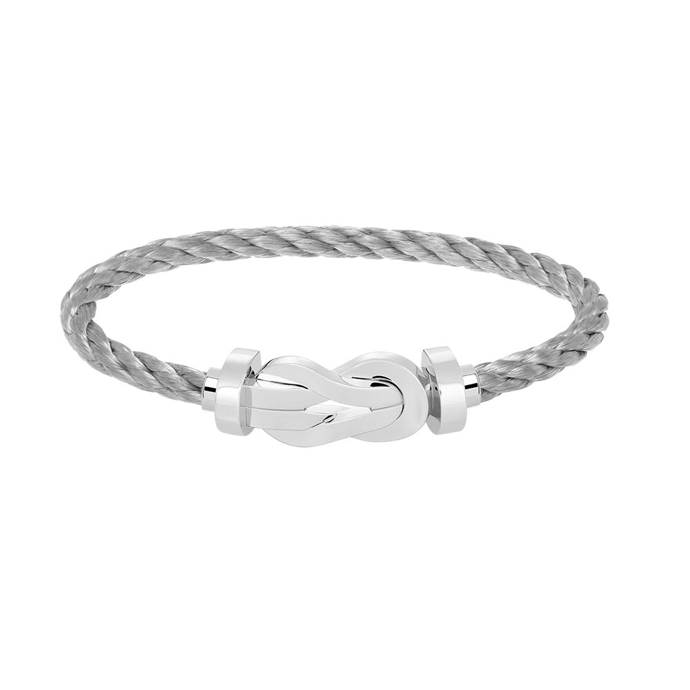 [Leaves]LARGE 8-FIGURE BUCKLE BRACELET - WHITE GOLD