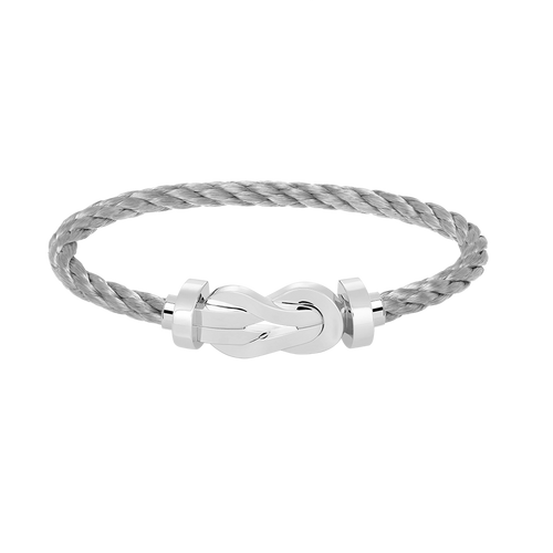 [Leaves]LARGE 8-FIGURE BUCKLE BRACELET - WHITE GOLD