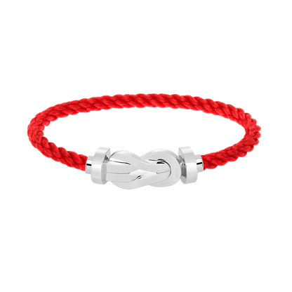 [Leaves]LARGE 8-FIGURE BUCKLE BRACELET - WHITE GOLD