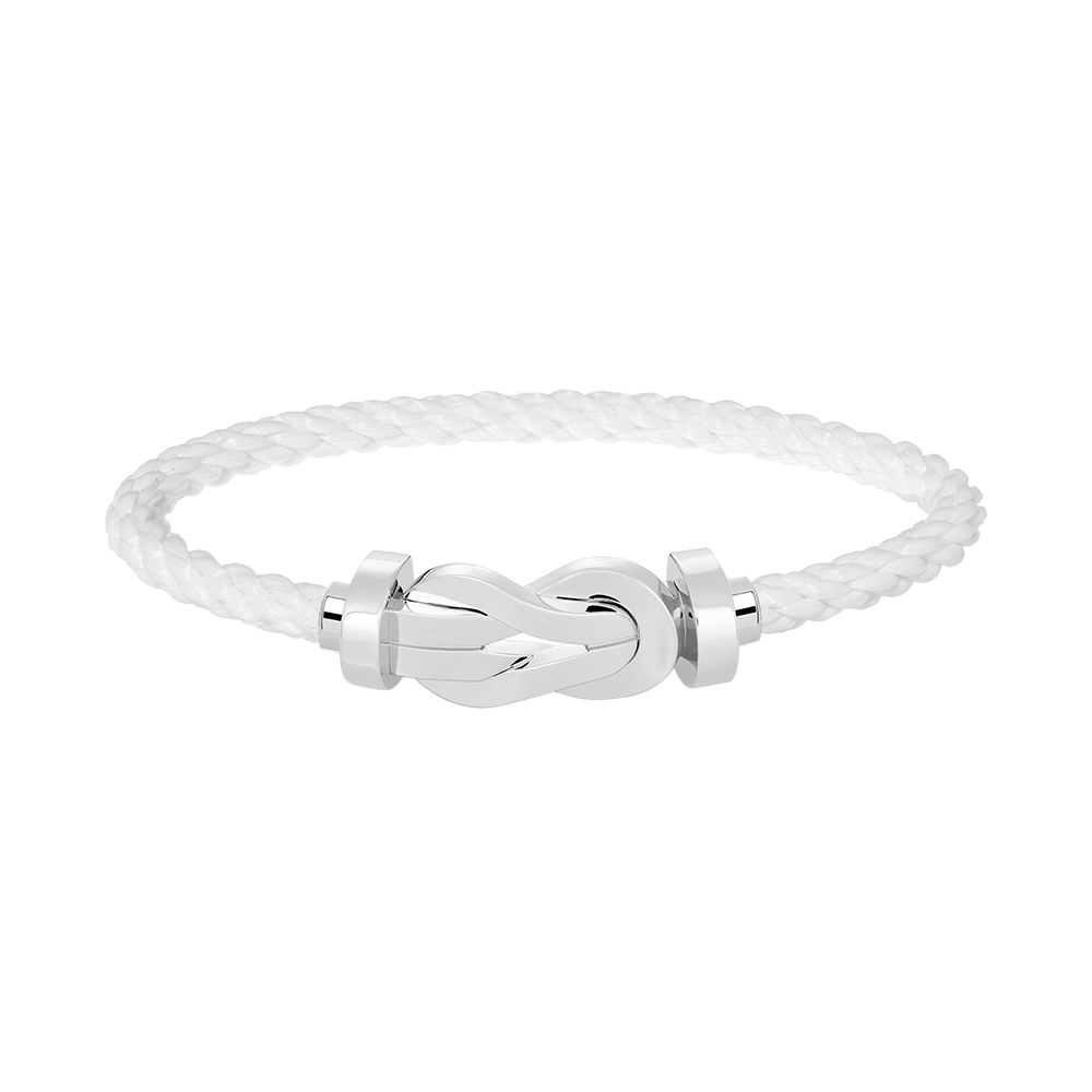 [Leaves]LARGE 8-FIGURE BUCKLE BRACELET - WHITE GOLD