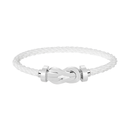 [Leaves]LARGE 8-FIGURE BUCKLE BRACELET - WHITE GOLD
