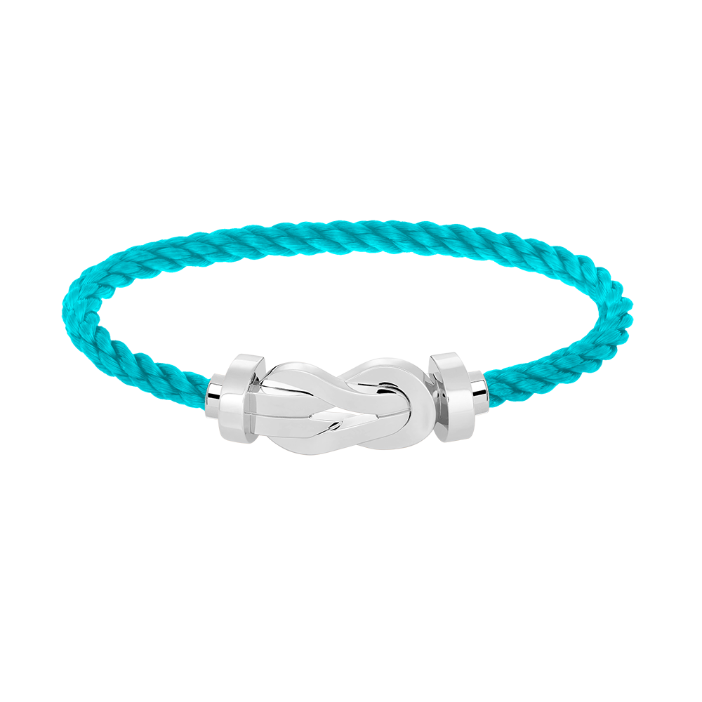 [Leaves]LARGE 8-FIGURE BUCKLE BRACELET - WHITE GOLD