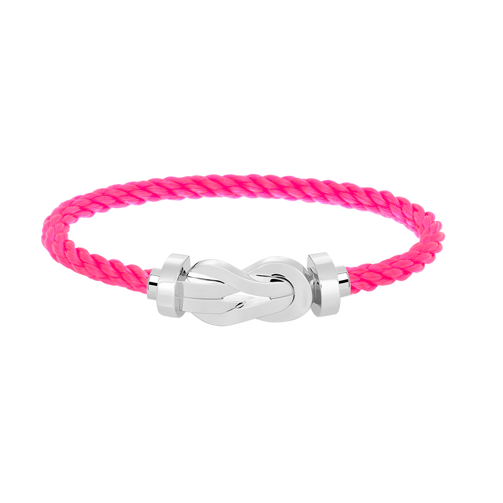 [Leaves]LARGE 8-FIGURE BUCKLE BRACELET - WHITE GOLD