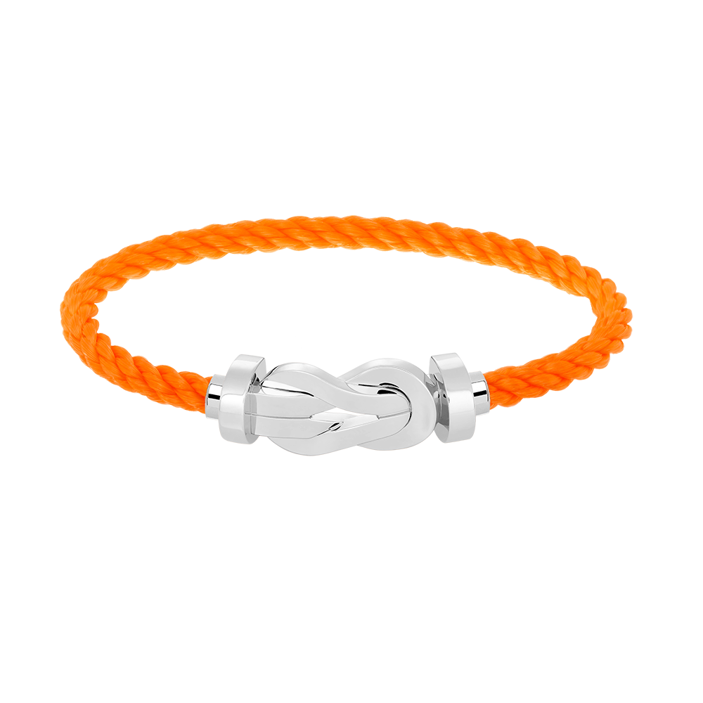 [Leaves]LARGE 8-FIGURE BUCKLE BRACELET - WHITE GOLD