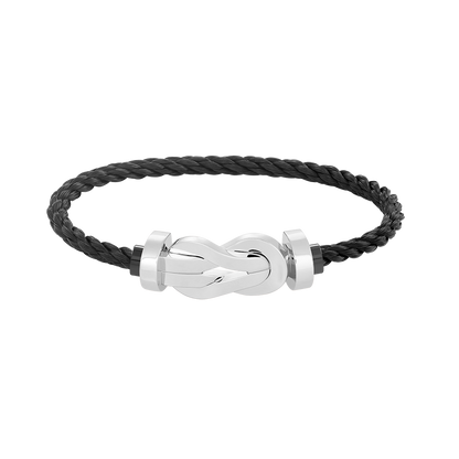 [Leaves]LARGE 8-FIGURE BUCKLE BRACELET - WHITE GOLD