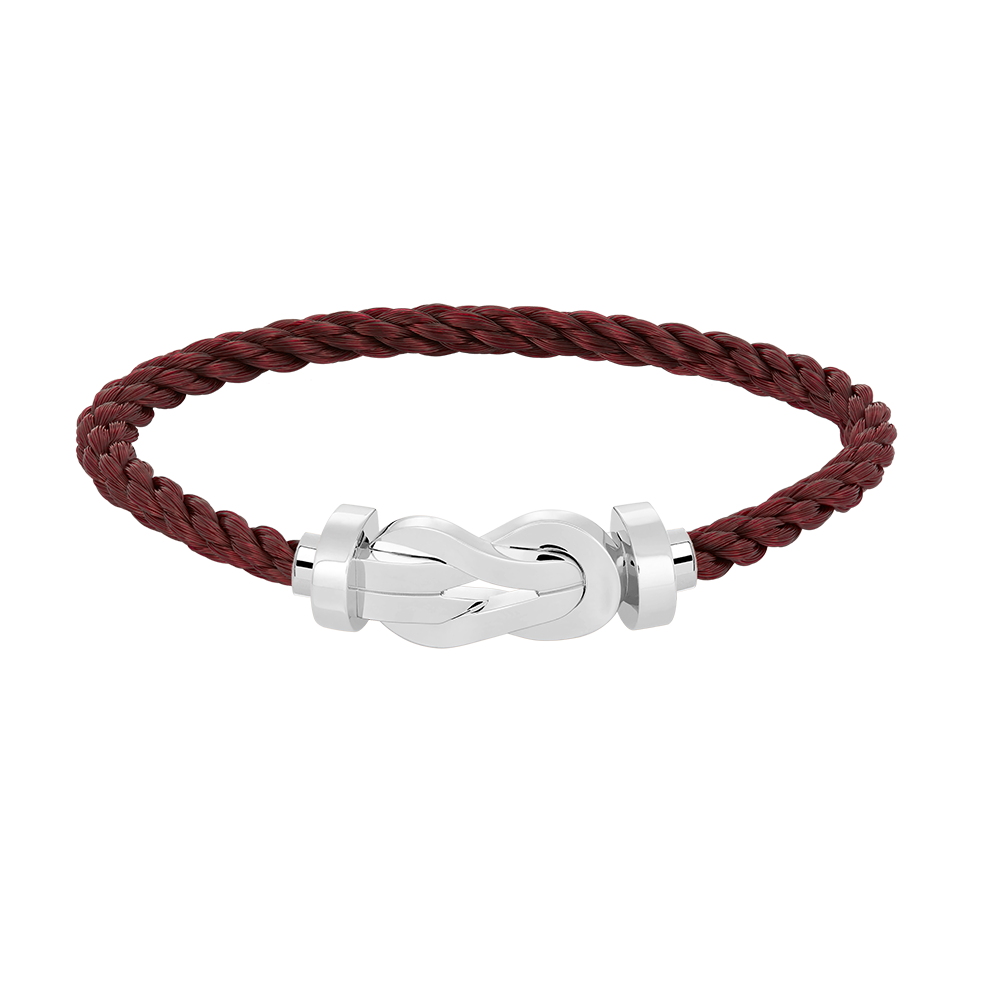 [Leaves]LARGE 8-FIGURE BUCKLE BRACELET - WHITE GOLD