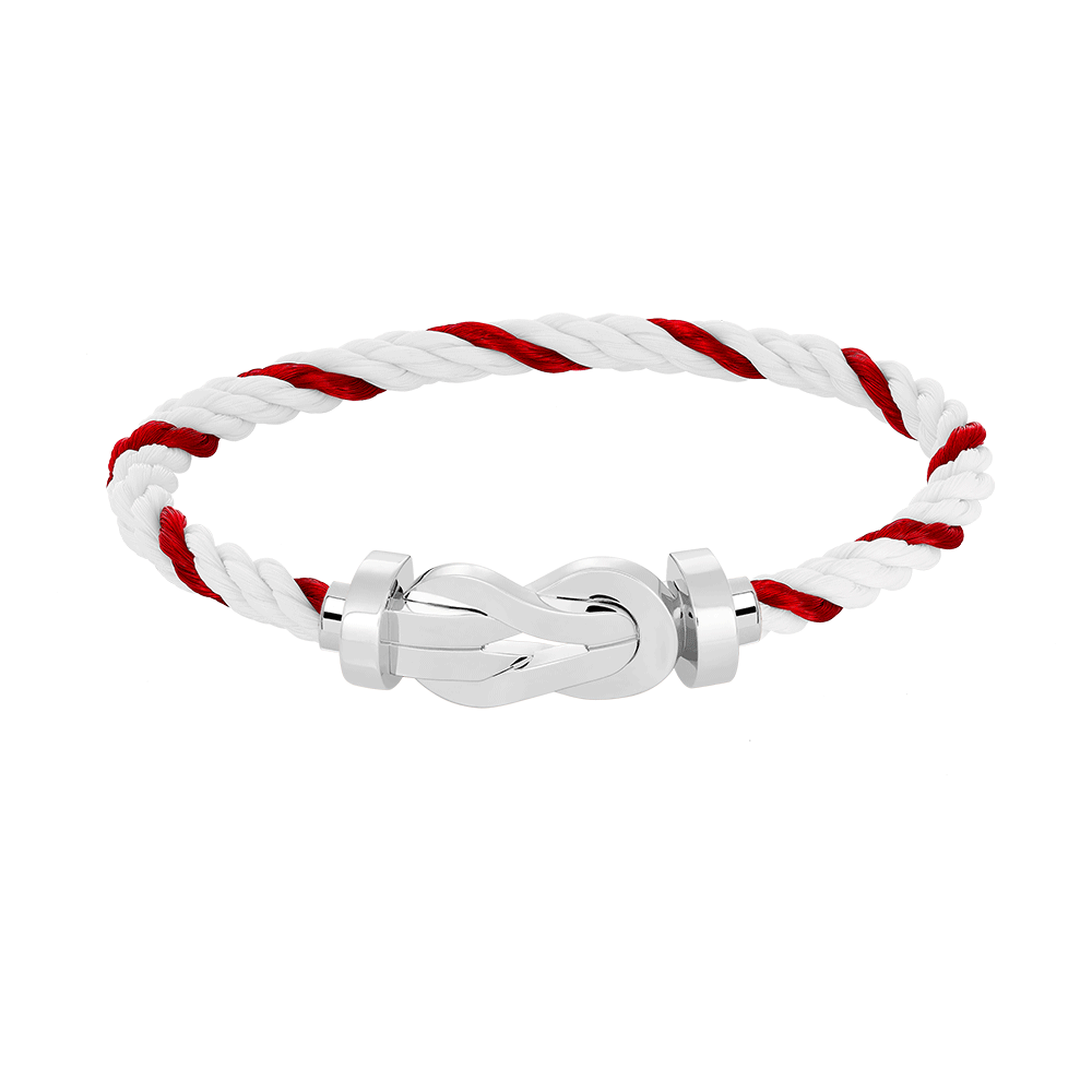 [Leaves]LARGE 8-FIGURE BUCKLE BRACELET - WHITE GOLD