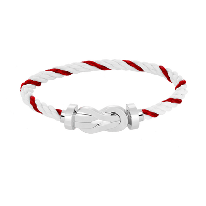 [Leaves]LARGE 8-FIGURE BUCKLE BRACELET - WHITE GOLD