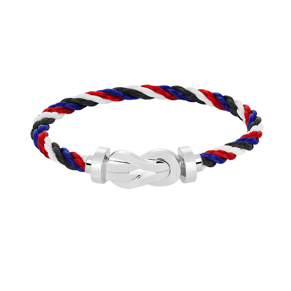 [Leaves]LARGE 8-FIGURE BUCKLE BRACELET - WHITE GOLD