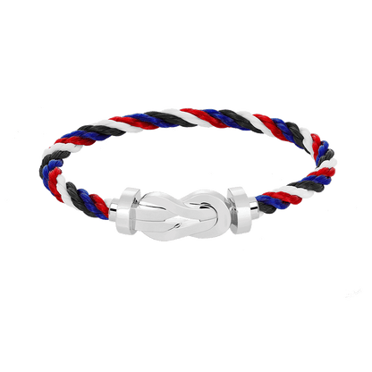 [Leaves]LARGE 8-FIGURE BUCKLE BRACELET - WHITE GOLD