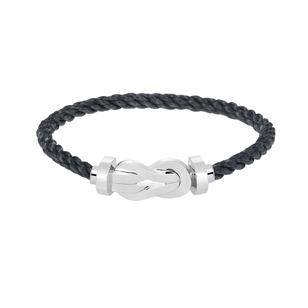 [Leaves]LARGE 8-FIGURE BUCKLE BRACELET - WHITE GOLD