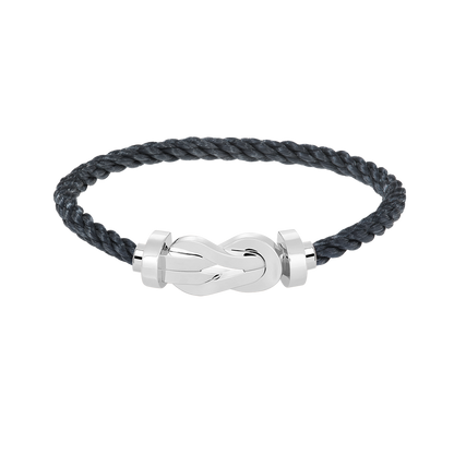 [Leaves]LARGE 8-FIGURE BUCKLE BRACELET - WHITE GOLD