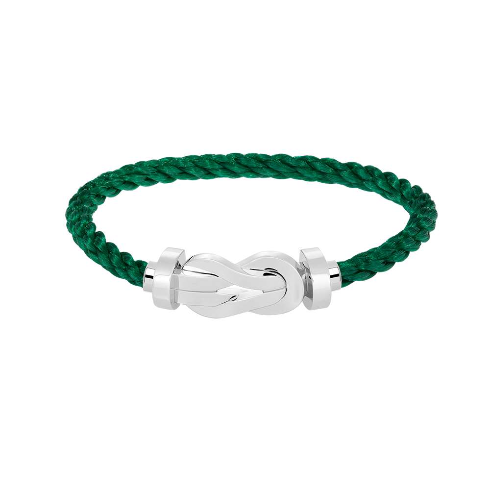 [Leaves]LARGE 8-FIGURE BUCKLE BRACELET - WHITE GOLD