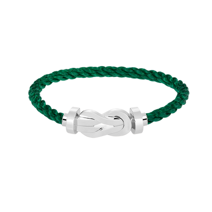 [Leaves]LARGE 8-FIGURE BUCKLE BRACELET - WHITE GOLD