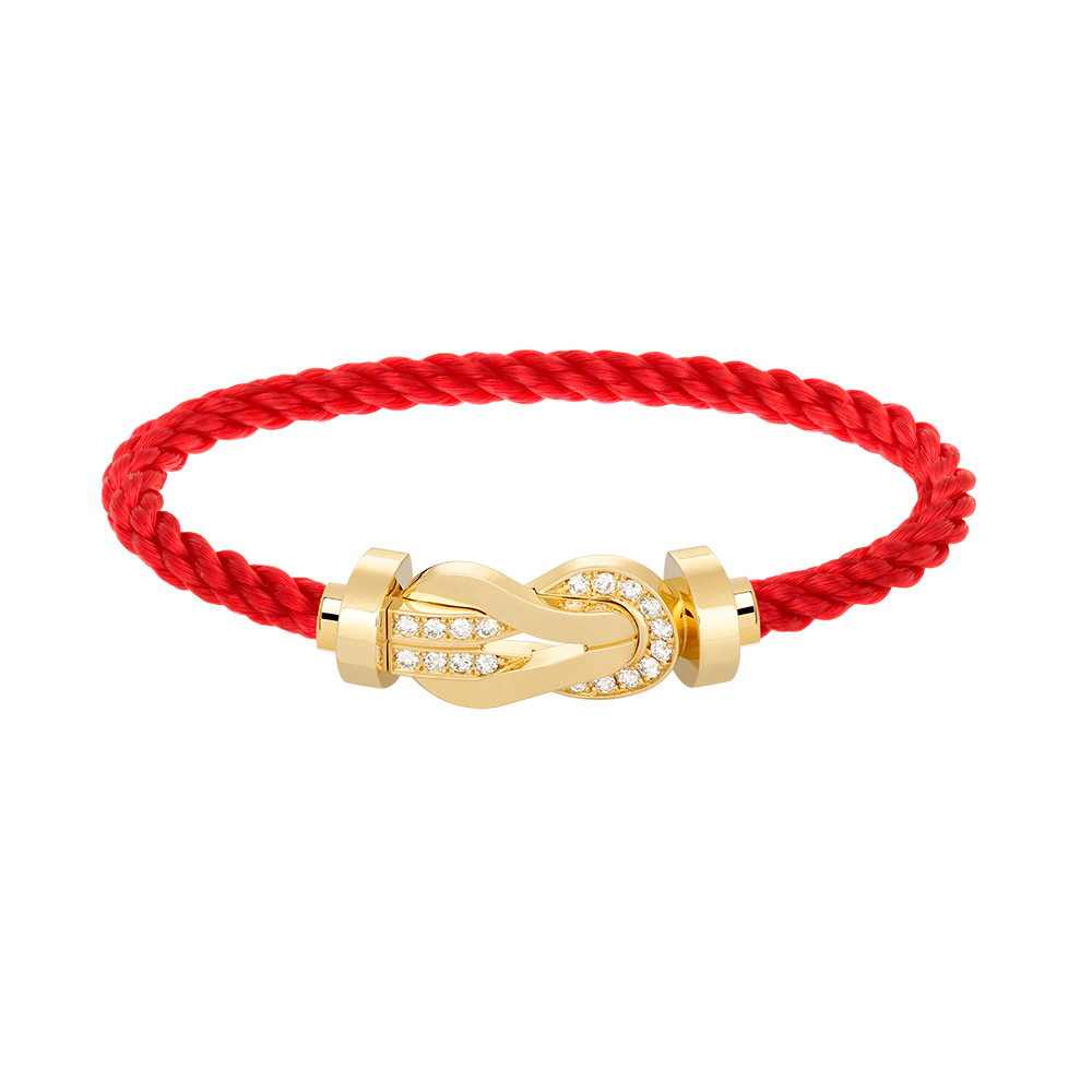 [Leaves]LARGE 8-FIGURE BUCKLE HALF DIAMOND BRACELET - GOLD