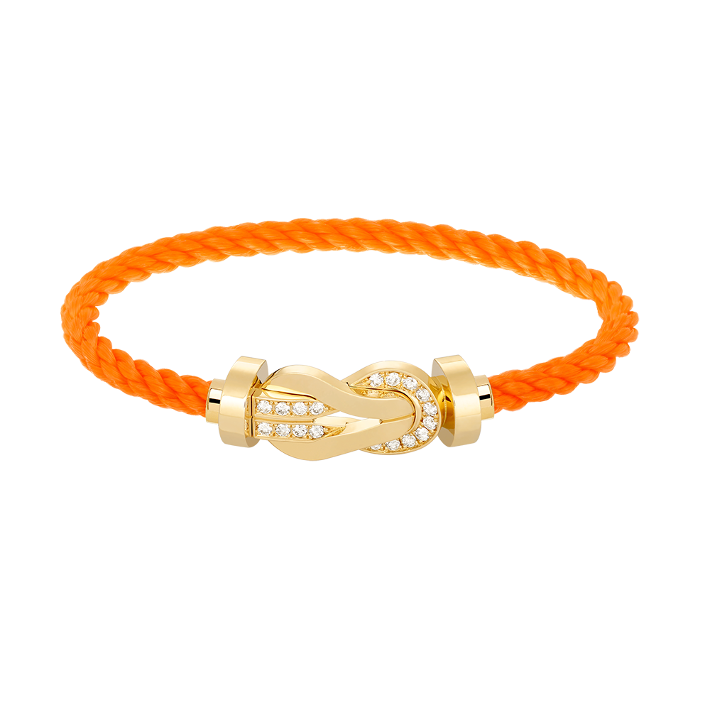 [Leaves]LARGE 8-FIGURE BUCKLE HALF DIAMOND BRACELET - GOLD