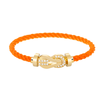 [Leaves]LARGE 8-FIGURE BUCKLE HALF DIAMOND BRACELET - GOLD