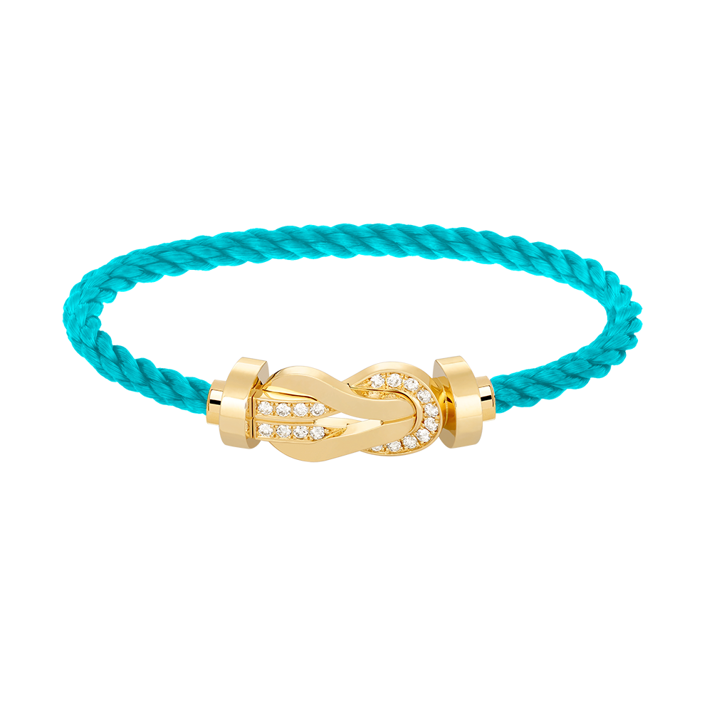 [Leaves]LARGE 8-FIGURE BUCKLE HALF DIAMOND BRACELET - GOLD