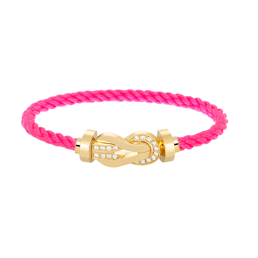 [Leaves]LARGE 8-FIGURE BUCKLE HALF DIAMOND BRACELET - GOLD