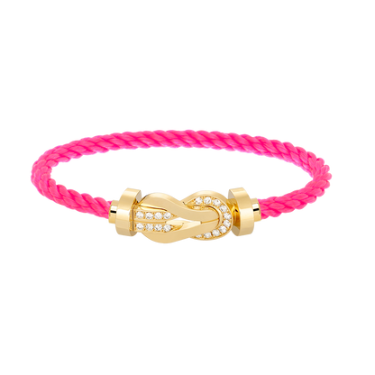 [Leaves]LARGE 8-FIGURE BUCKLE HALF DIAMOND BRACELET - GOLD