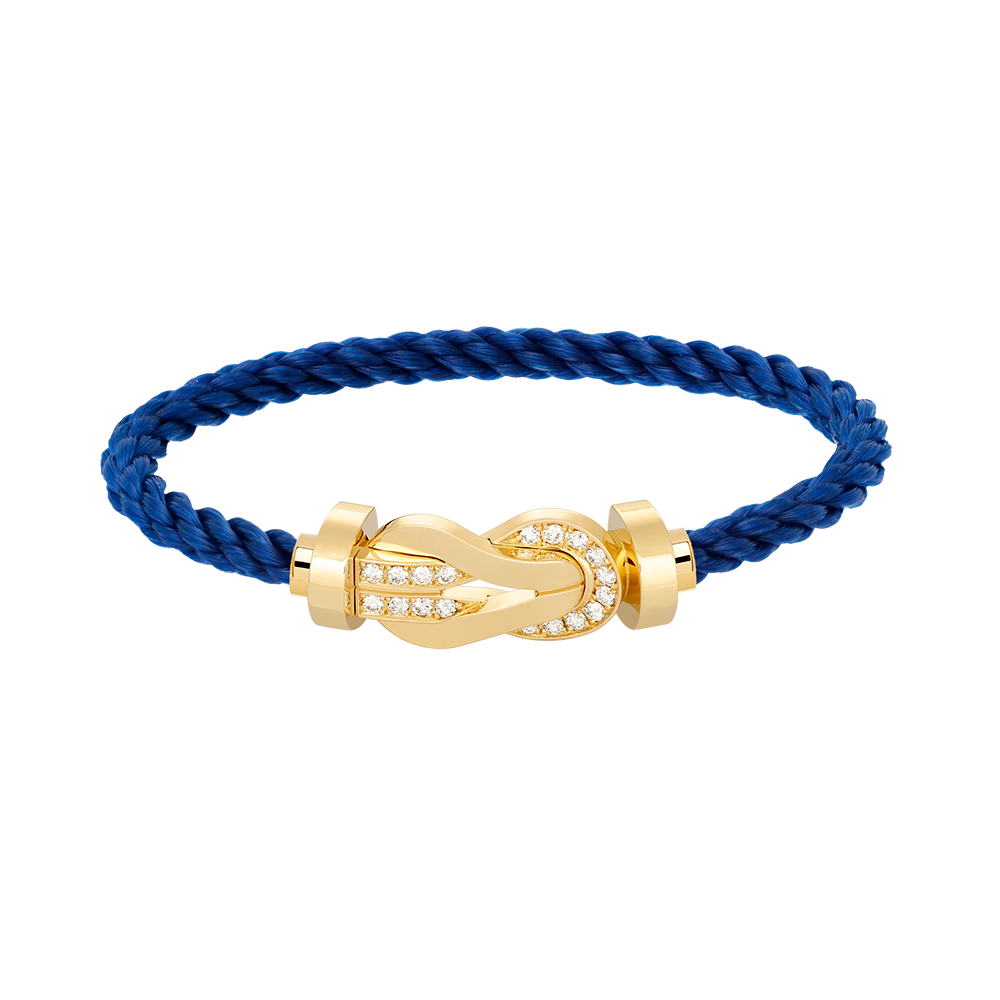 [Leaves]LARGE 8-FIGURE BUCKLE HALF DIAMOND BRACELET - GOLD