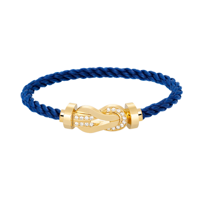 [Leaves]LARGE 8-FIGURE BUCKLE HALF DIAMOND BRACELET - GOLD