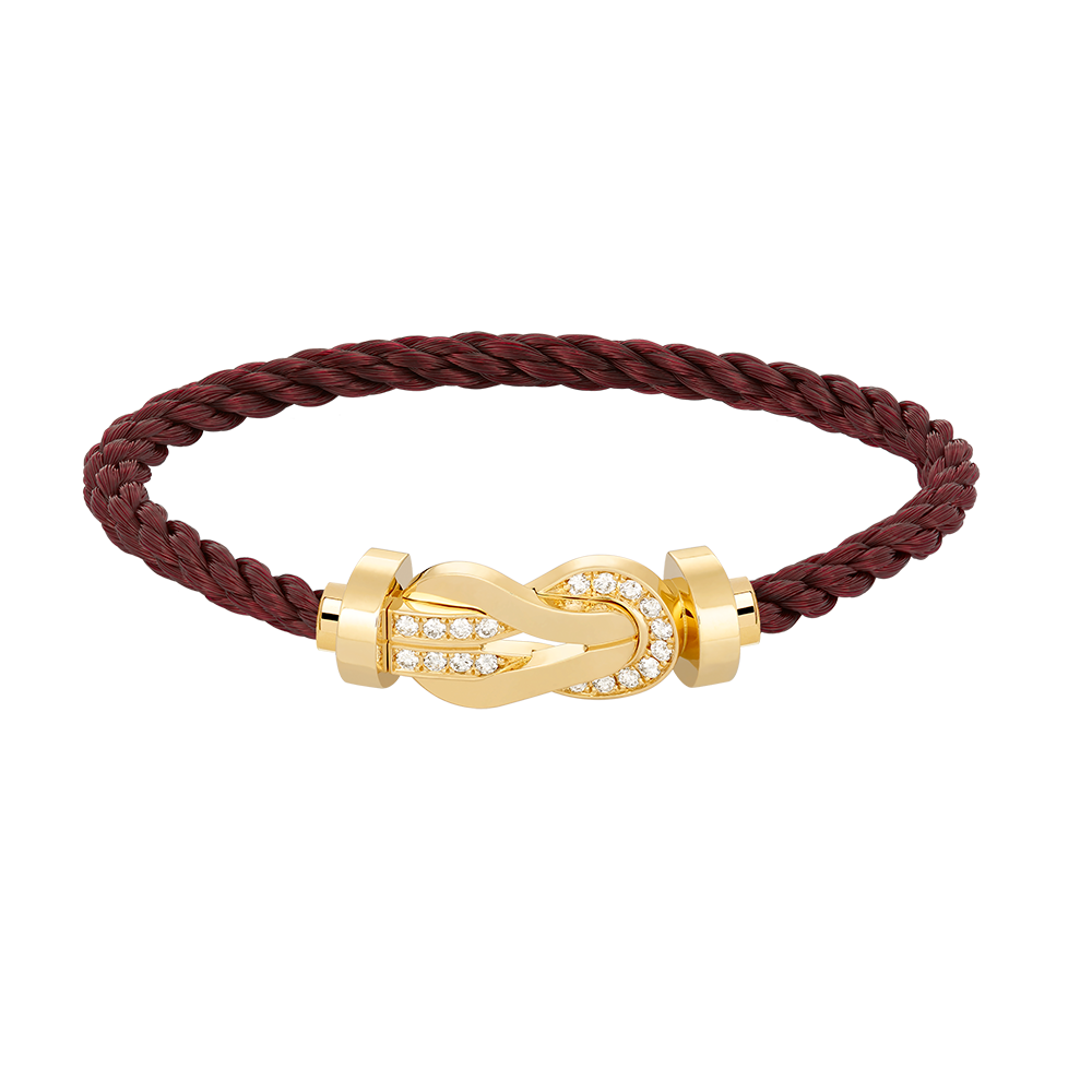[Leaves]LARGE 8-FIGURE BUCKLE HALF DIAMOND BRACELET - GOLD