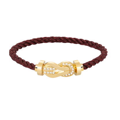 [Leaves]LARGE 8-FIGURE BUCKLE HALF DIAMOND BRACELET - GOLD