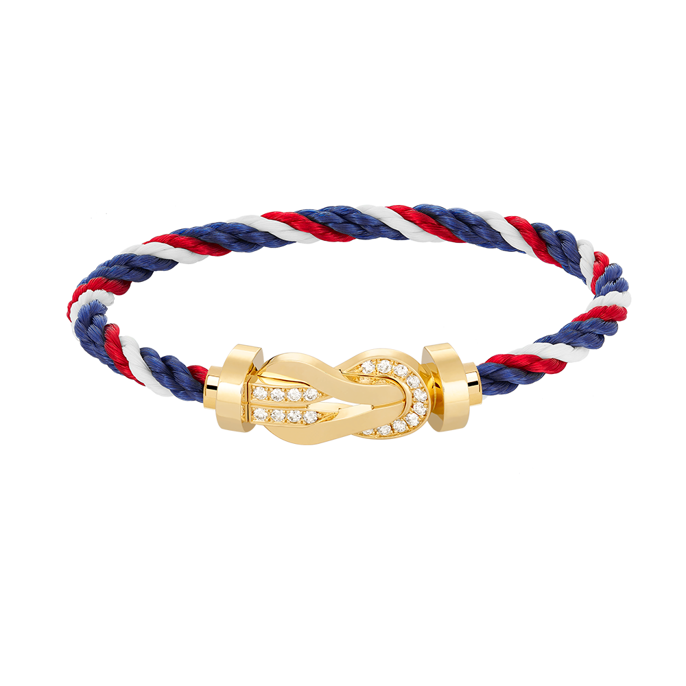 [Leaves]LARGE 8-FIGURE BUCKLE HALF DIAMOND BRACELET - GOLD