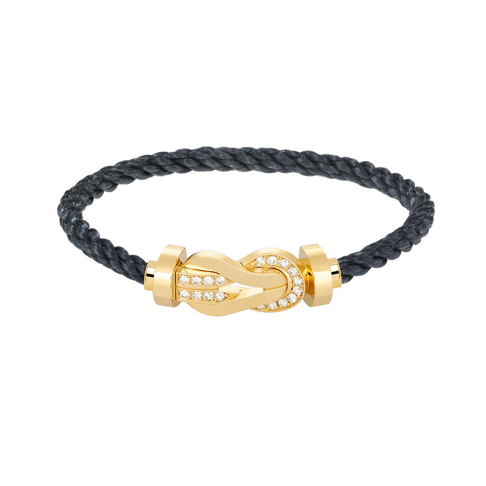 [Leaves]LARGE 8-FIGURE BUCKLE HALF DIAMOND BRACELET - GOLD