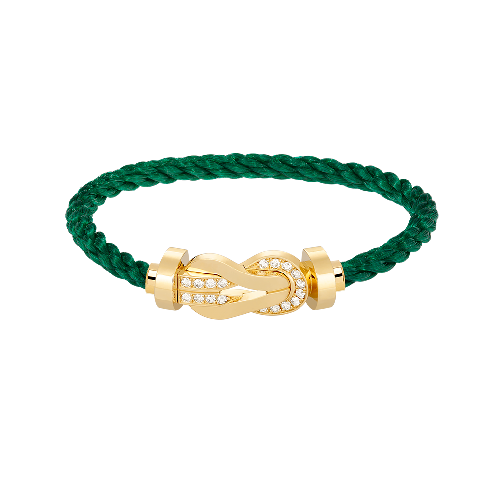 [Leaves]LARGE 8-FIGURE BUCKLE HALF DIAMOND BRACELET - GOLD