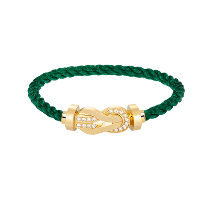 [Leaves]LARGE 8-FIGURE BUCKLE HALF DIAMOND BRACELET - GOLD