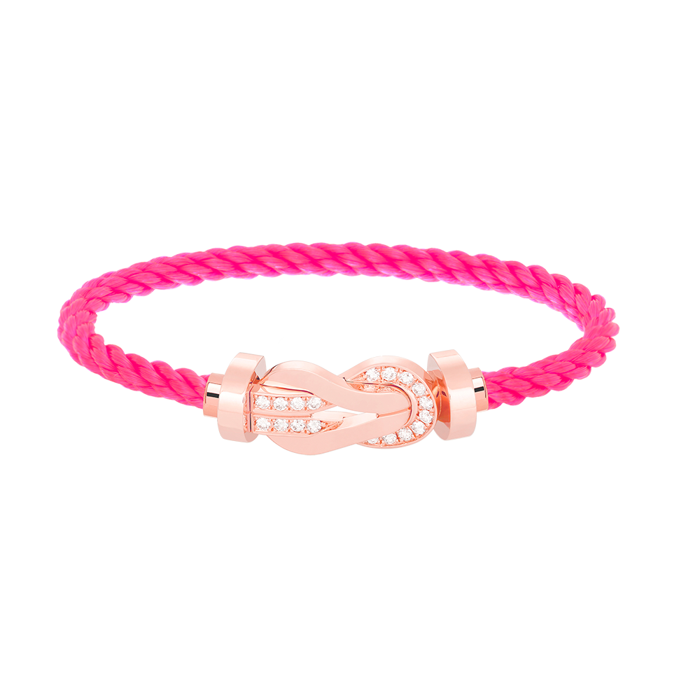 [Leaves]LARGE 8-FIGURE BUCKLE HALF DIAMOND BRACELET - ROSE GOLD
