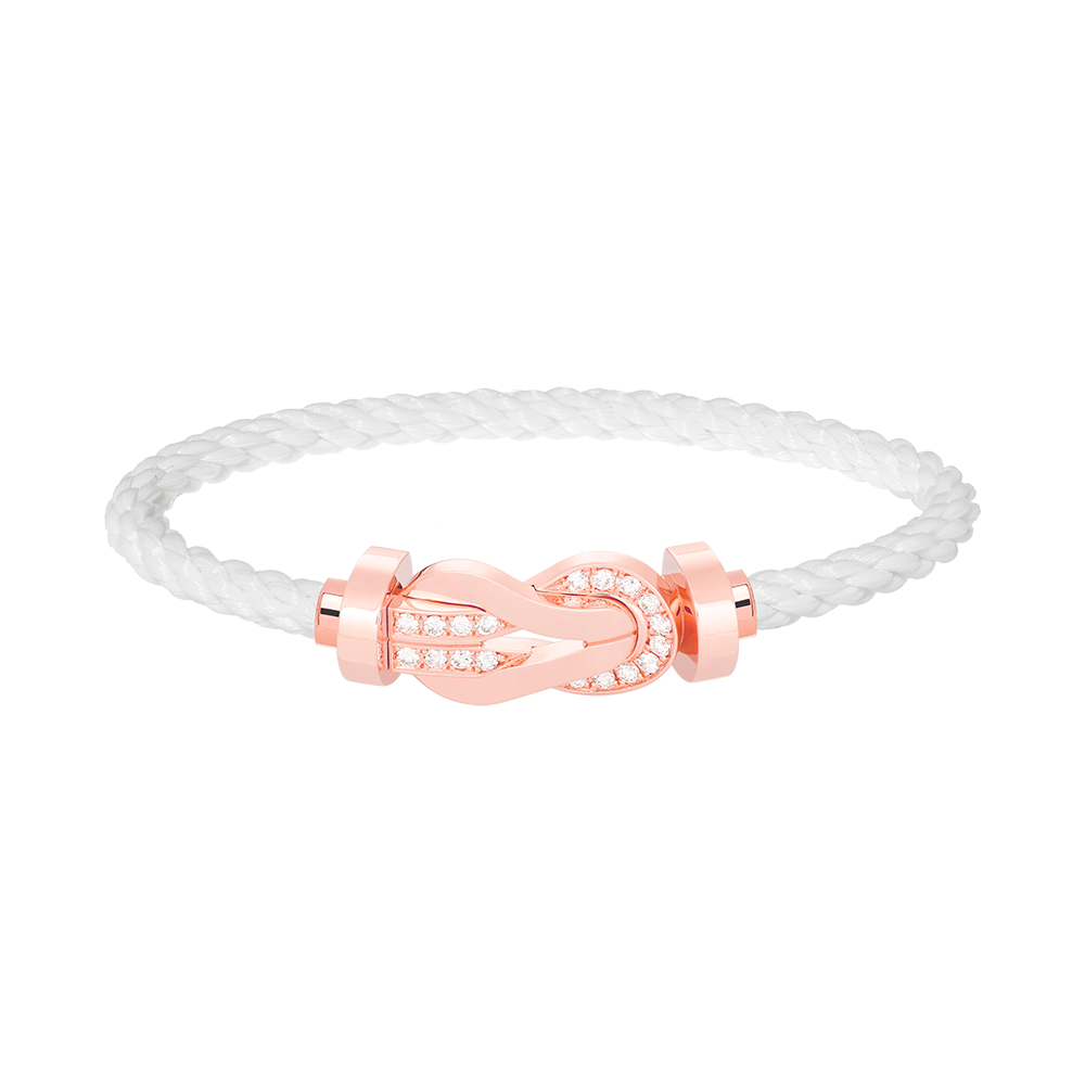 [Leaves]LARGE 8-FIGURE BUCKLE HALF DIAMOND BRACELET - ROSE GOLD