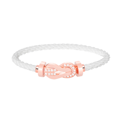 [Leaves]LARGE 8-FIGURE BUCKLE HALF DIAMOND BRACELET - ROSE GOLD