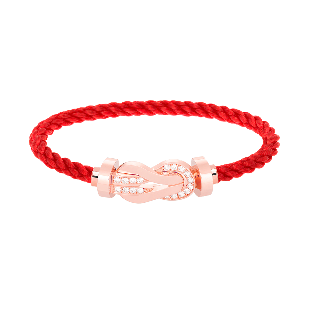 [Leaves]LARGE 8-FIGURE BUCKLE HALF DIAMOND BRACELET - ROSE GOLD