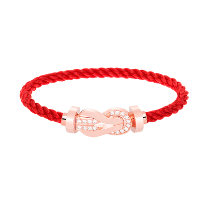 [Leaves]LARGE 8-FIGURE BUCKLE HALF DIAMOND BRACELET - ROSE GOLD