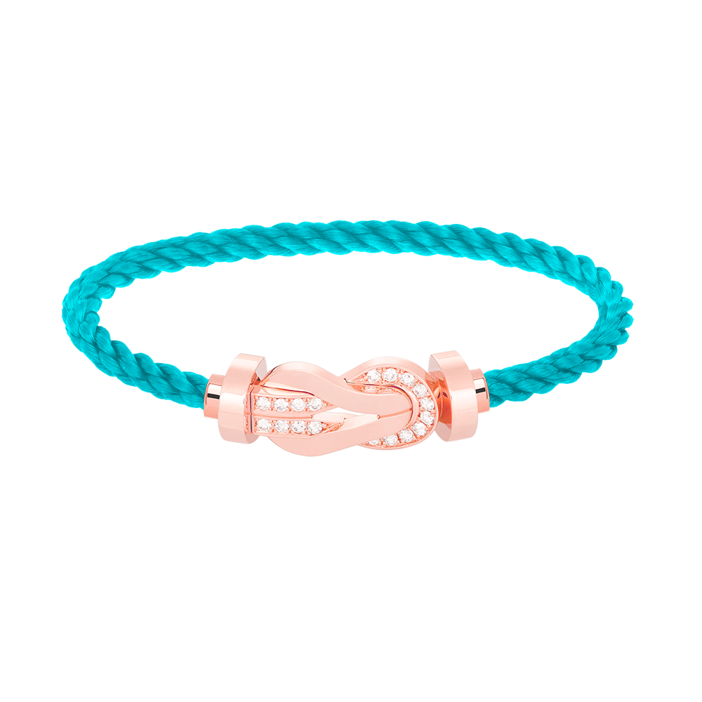 [Leaves]LARGE 8-FIGURE BUCKLE HALF DIAMOND BRACELET - ROSE GOLD