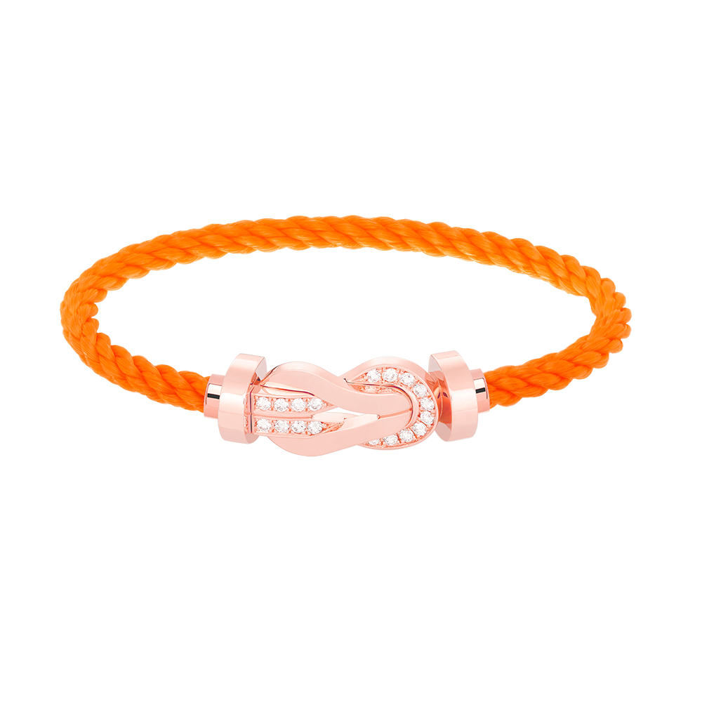[Leaves]LARGE 8-FIGURE BUCKLE HALF DIAMOND BRACELET - ROSE GOLD