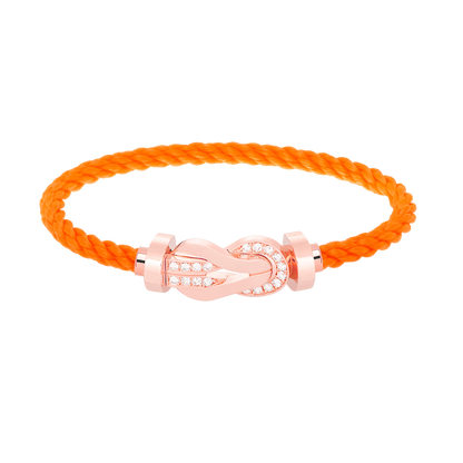 [Leaves]LARGE 8-FIGURE BUCKLE HALF DIAMOND BRACELET - ROSE GOLD