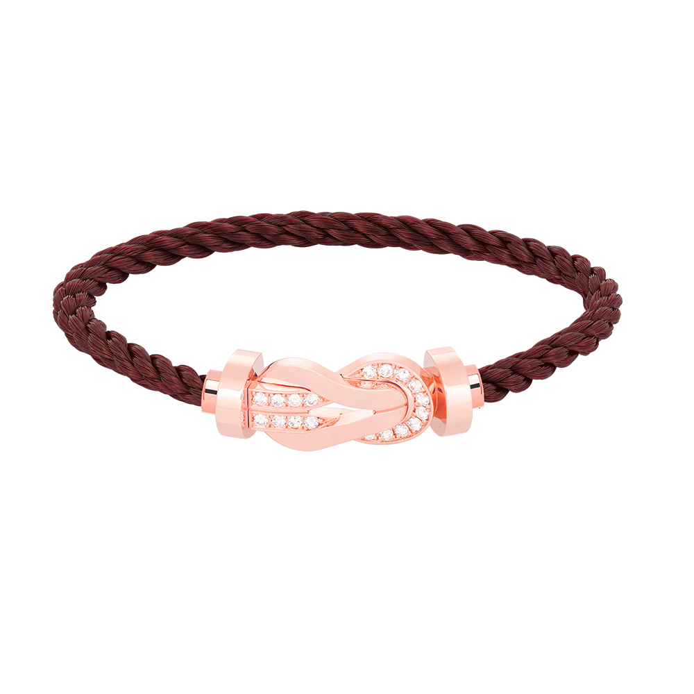 [Leaves]LARGE 8-FIGURE BUCKLE HALF DIAMOND BRACELET - ROSE GOLD