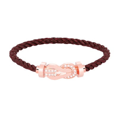 [Leaves]LARGE 8-FIGURE BUCKLE HALF DIAMOND BRACELET - ROSE GOLD