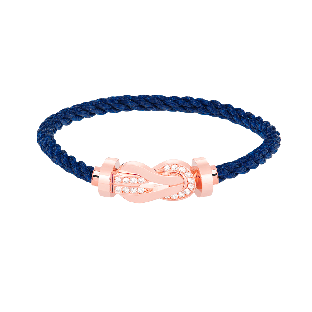 [Leaves]LARGE 8-FIGURE BUCKLE HALF DIAMOND BRACELET - ROSE GOLD