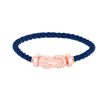 [Leaves]LARGE 8-FIGURE BUCKLE HALF DIAMOND BRACELET - ROSE GOLD