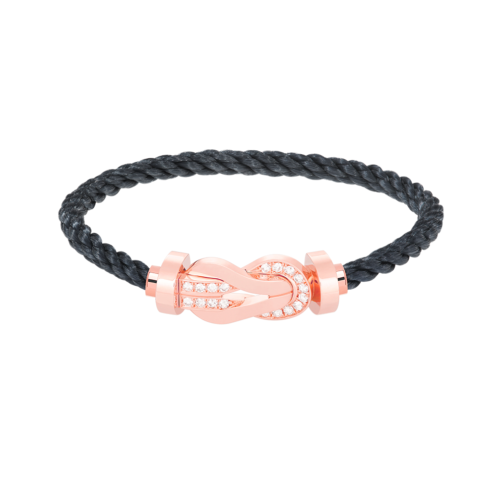 [Leaves]LARGE 8-FIGURE BUCKLE HALF DIAMOND BRACELET - ROSE GOLD