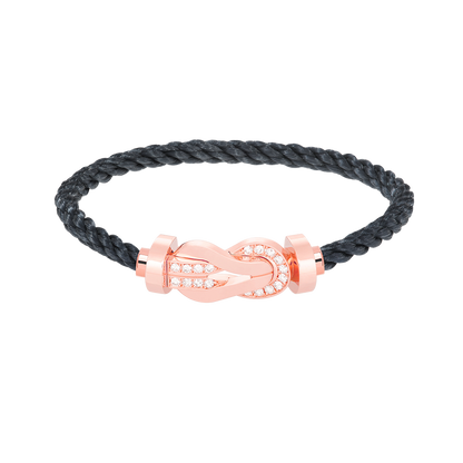 [Leaves]LARGE 8-FIGURE BUCKLE HALF DIAMOND BRACELET - ROSE GOLD